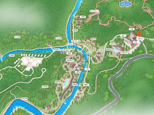 龙江镇结合景区手绘地图智慧导览和720全景技术，可以让景区更加“动”起来，为游客提供更加身临其境的导览体验。